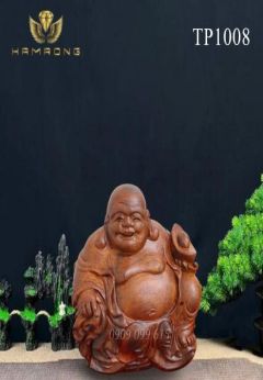 Tượng di lặc gỗ nu hương nhỏ  