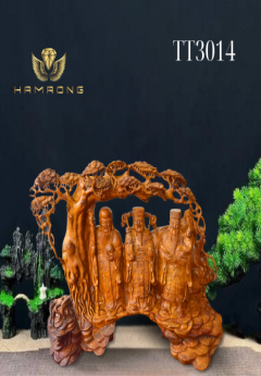 Tượng Phúc Lộc Thọ bằng gỗ  