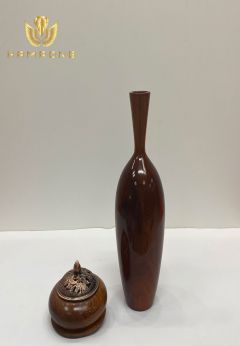 Lục bình phong thủy lũa gỗ hương  