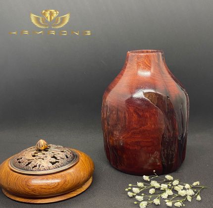 Bình gỗ lũa hương - Trang trí phòng khách sang trọng