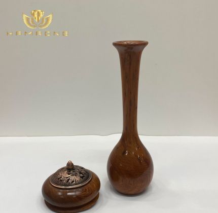 Bình lũa gỗ hương cổ cao - Độc bản