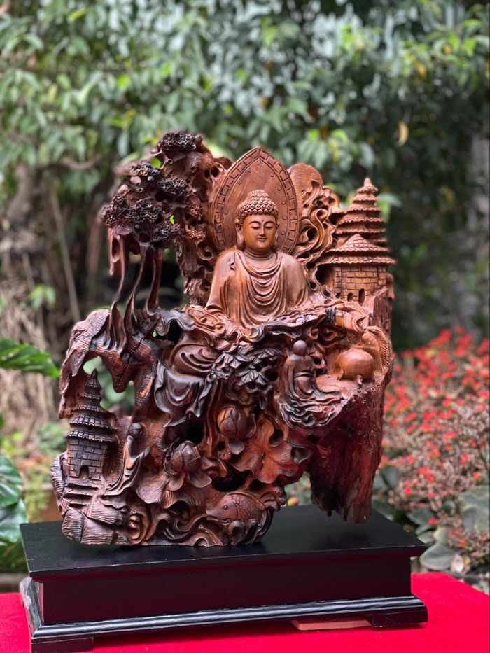 Tượng gỗ Nhất Tâm Bái Phật  2